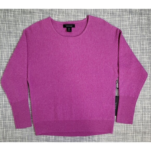 NWT Talbots 100% Cashmere Scoop Neck Sweater Dolman Sleeve Raspberry Women's M - Picture 7 of 10